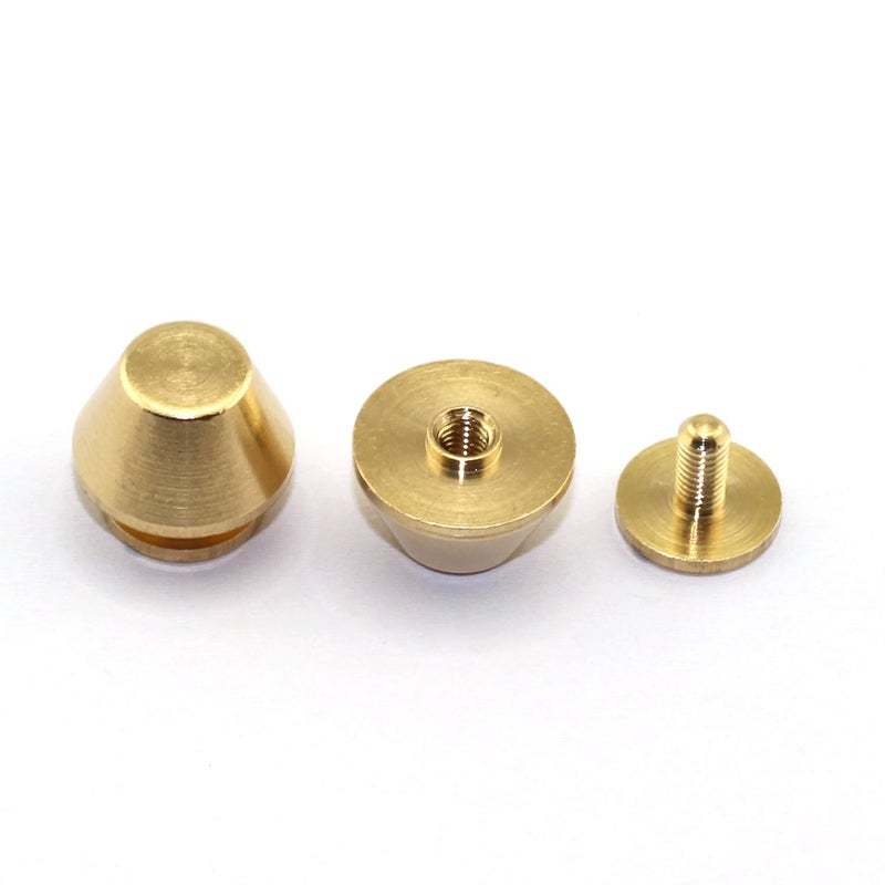LQ Industrial 25-Pack 1/2" Purse Handbag Feet Nailhead Flat Stud Solid Brass Screw-Back Spike Metal Cone Studs Rivet Leather Craft DIY - Image 2